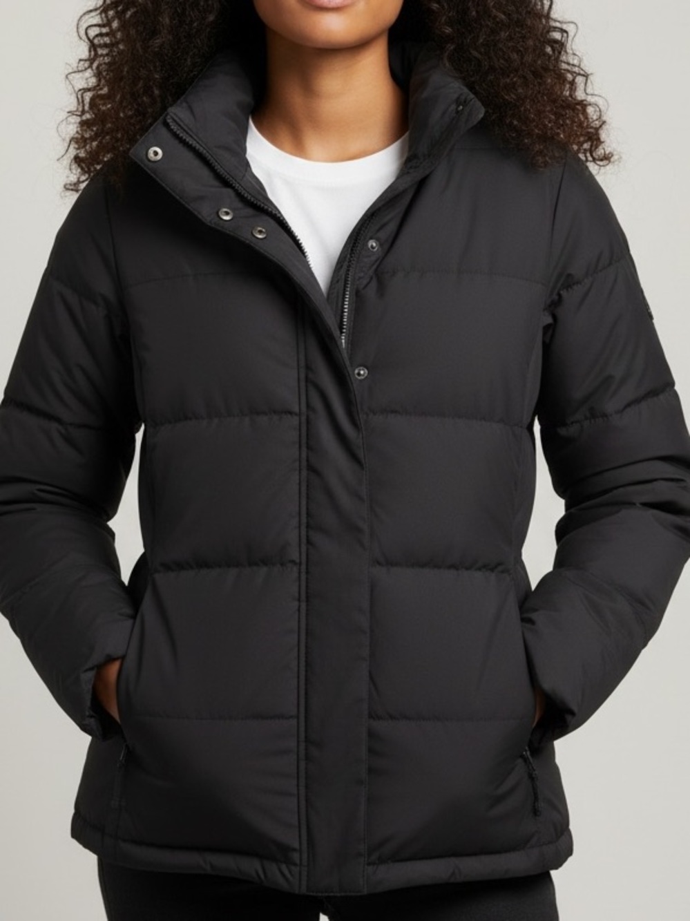 LL Bean down filled puffer coat black large